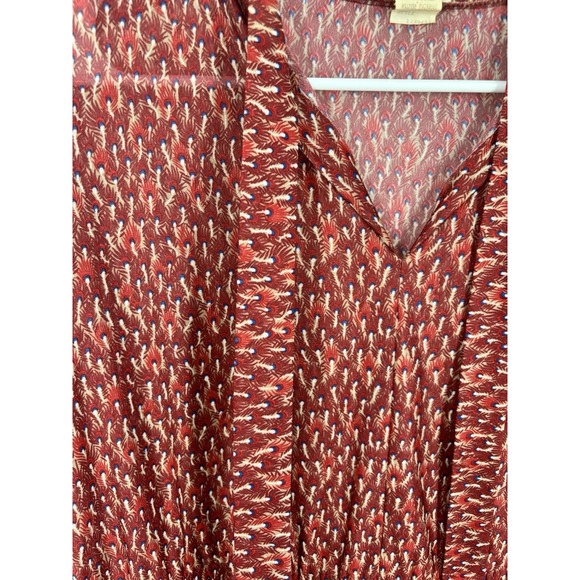 Vintage Top Act Y2K Boho Midi Dress Made USA Border Print Peasant Flower Child - Picture 10 of 16